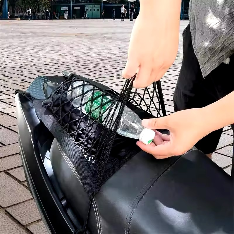 Car Storage Net Bag Mesh Storage Net Universal Stretchable Elastic Hook Between Seats