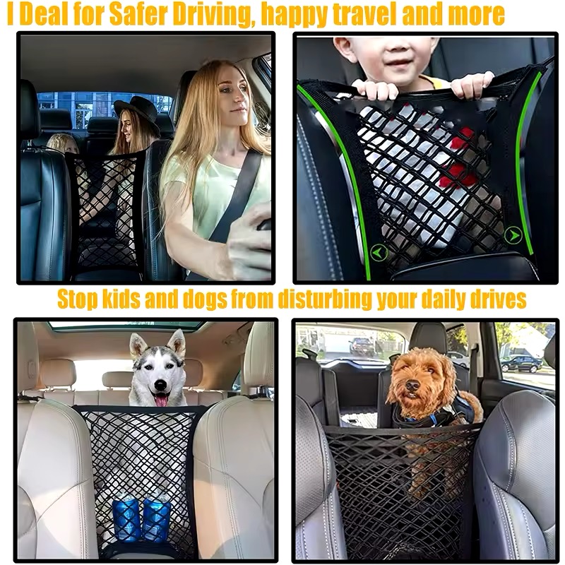 Car Storage Net Bag Mesh Storage Net Universal Stretchable Elastic Hook Between Seats