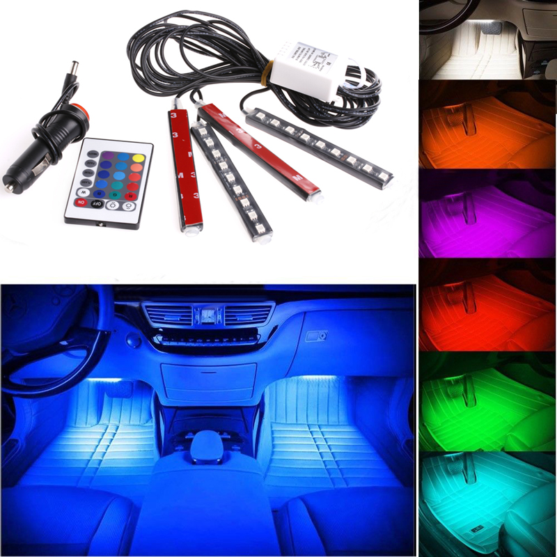 For Car Truck Interior Decor Neon Atmosphere LED Light Strip RGB