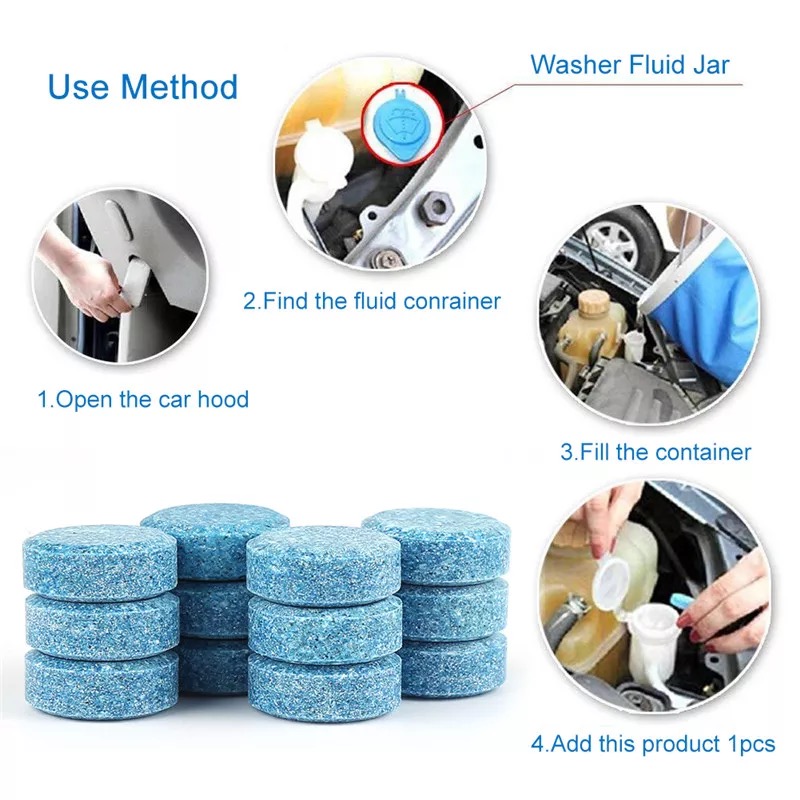 10 Pcs Auto Windscreen Cleaner Car Windscreen Cleaning Agent Pills