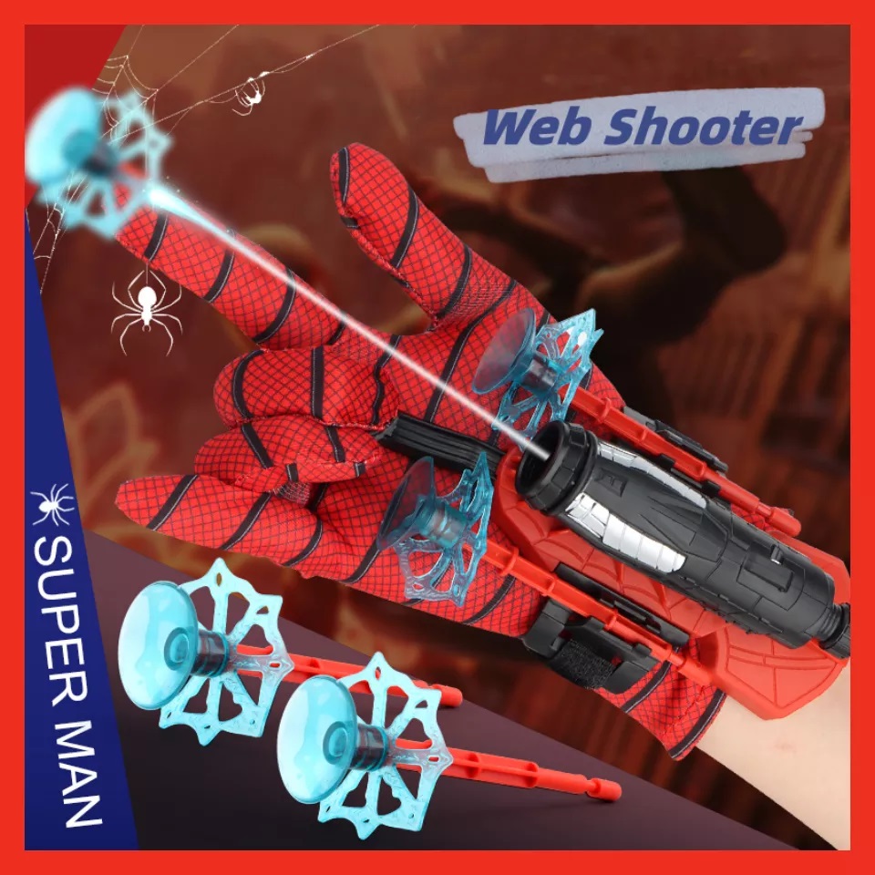 New Spiderman Web Shooter Glove Launcher Set Hero Wrist