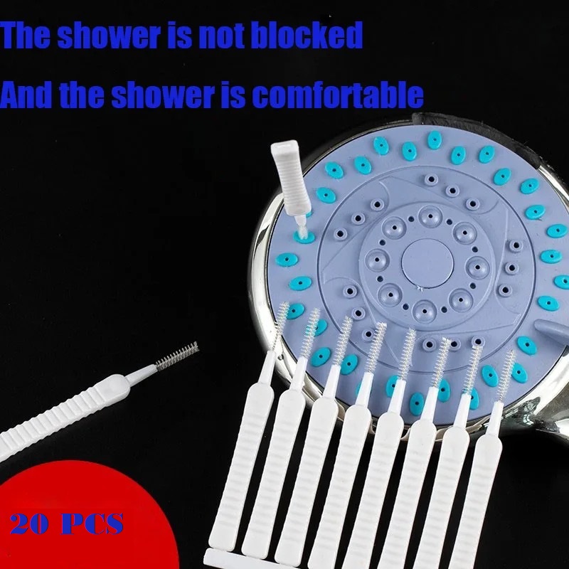 Cheap 10/20Pcs Shower Head Cleaning Brush Anti-Clogging Small Brush Kitchen  Bathroom Phone Hole Gap Cleaning Brush