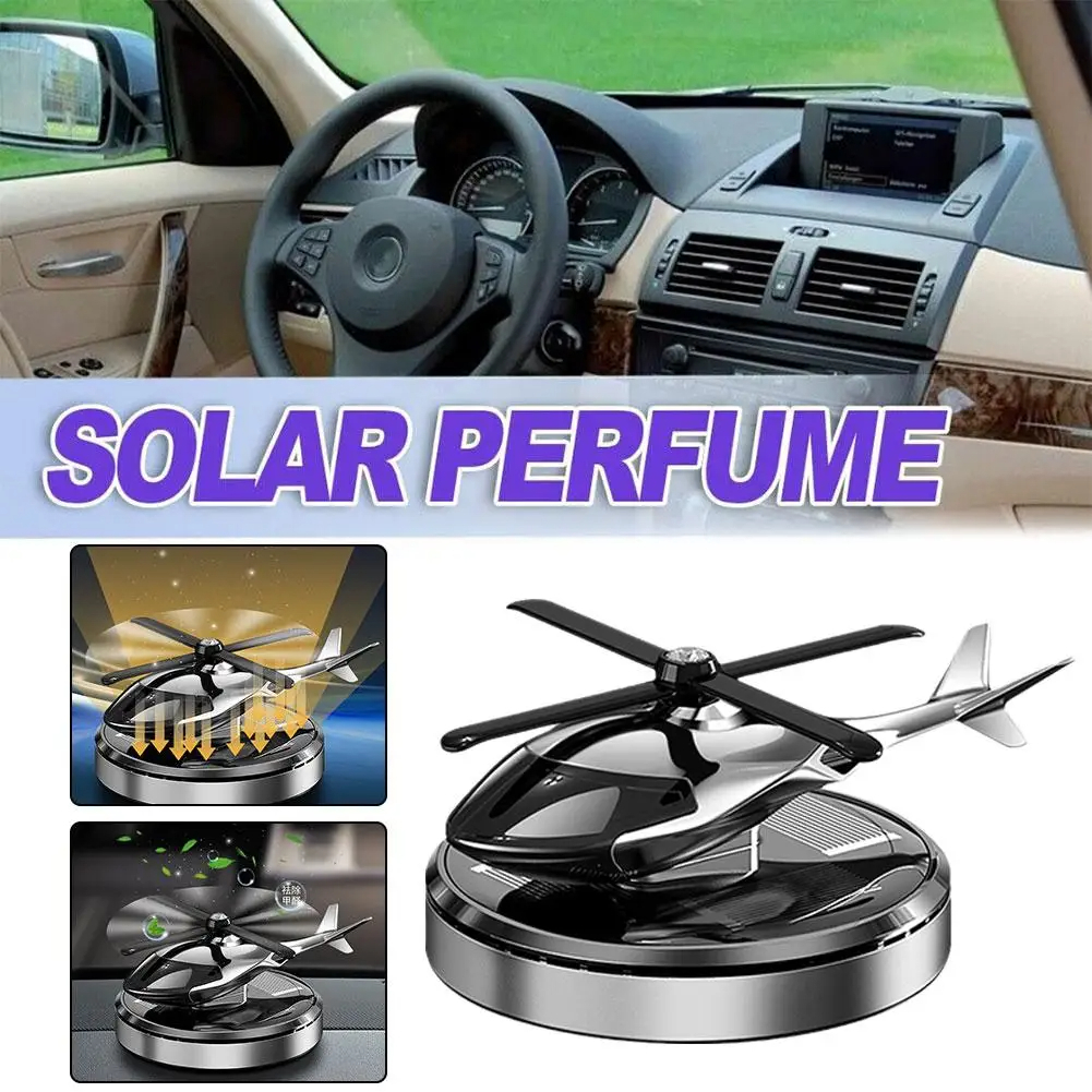 Car Dashboard Solar Air Freshener Double Ring Perfume Aroma Diffuser 360  Degree Auto Rotating Suspension Golden