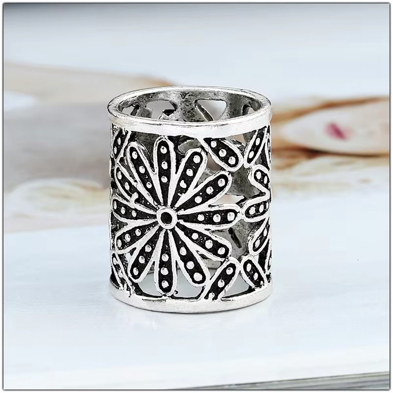 Women Flower Scarf Buckle Brooch Silver