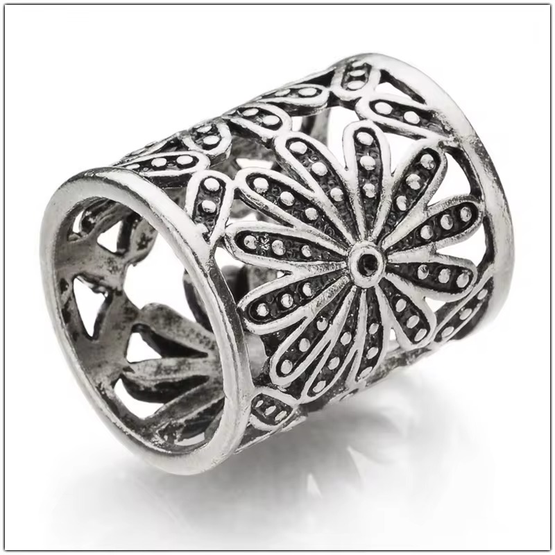 Women Flower Scarf Buckle Brooch Silver