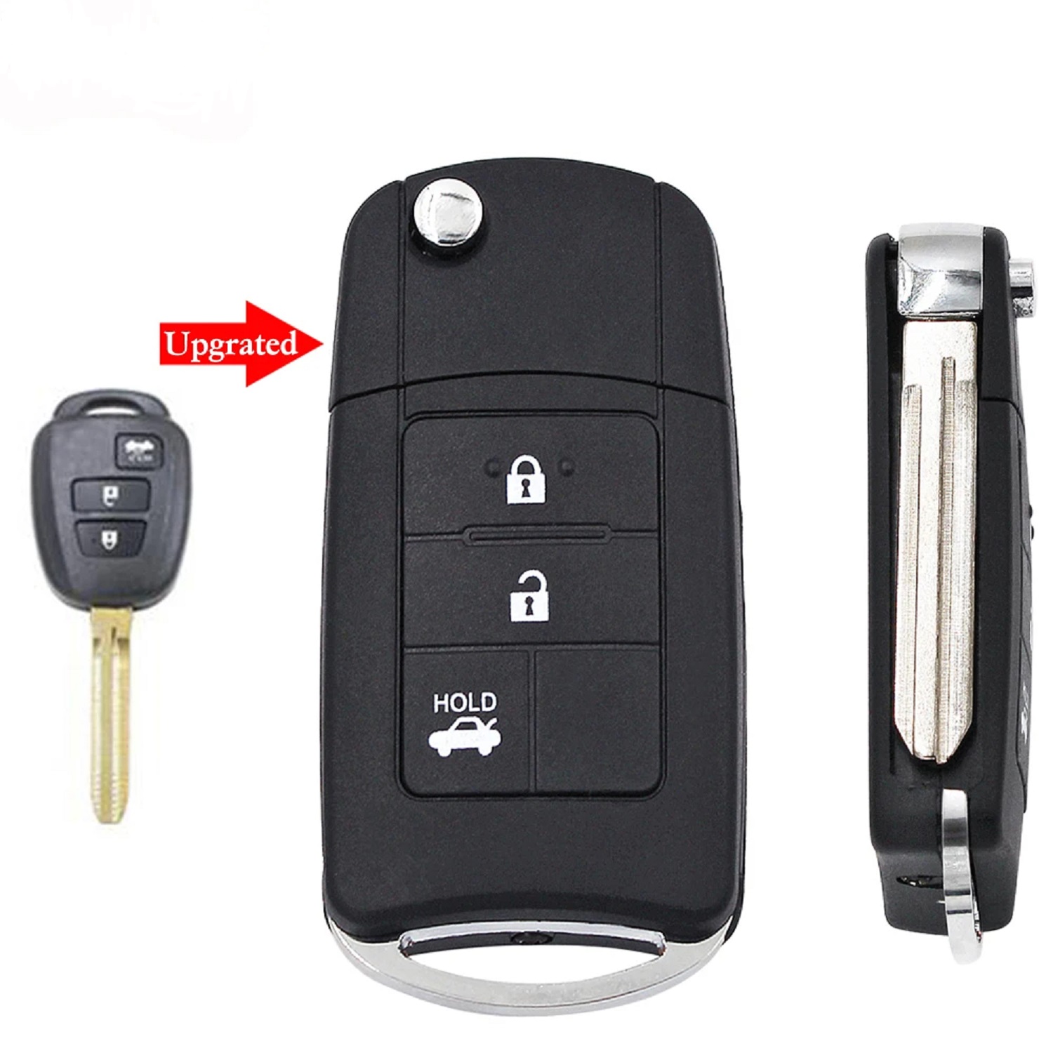 3 Button Cover Fob Key Shell for Toyota Replace Case