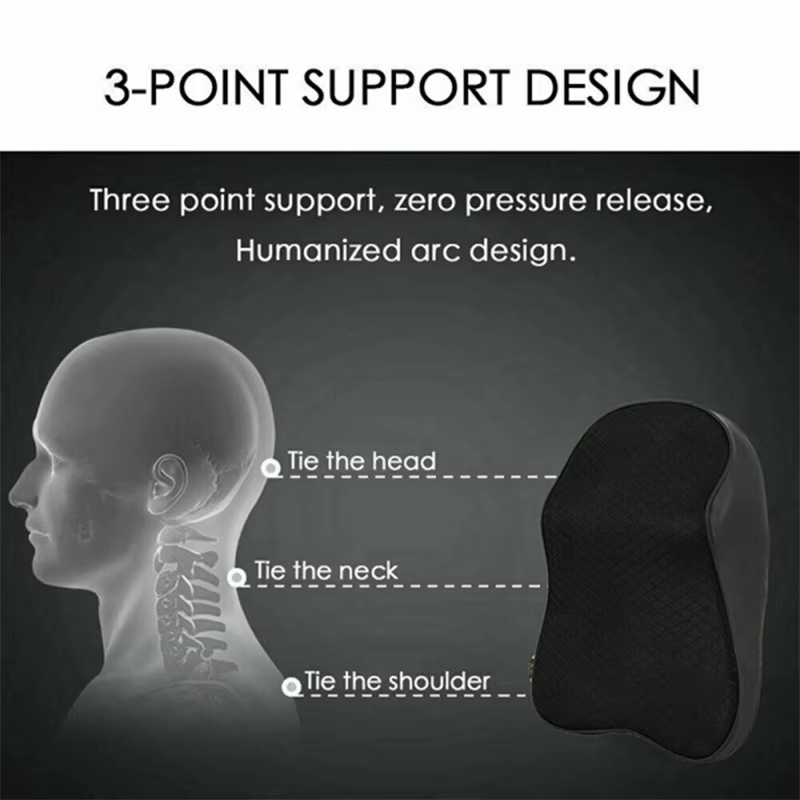 3D Memory Foam Car Seat Rest Cushion Head Neck Pillow Travel Neck Support Breathable Mesh Fabric