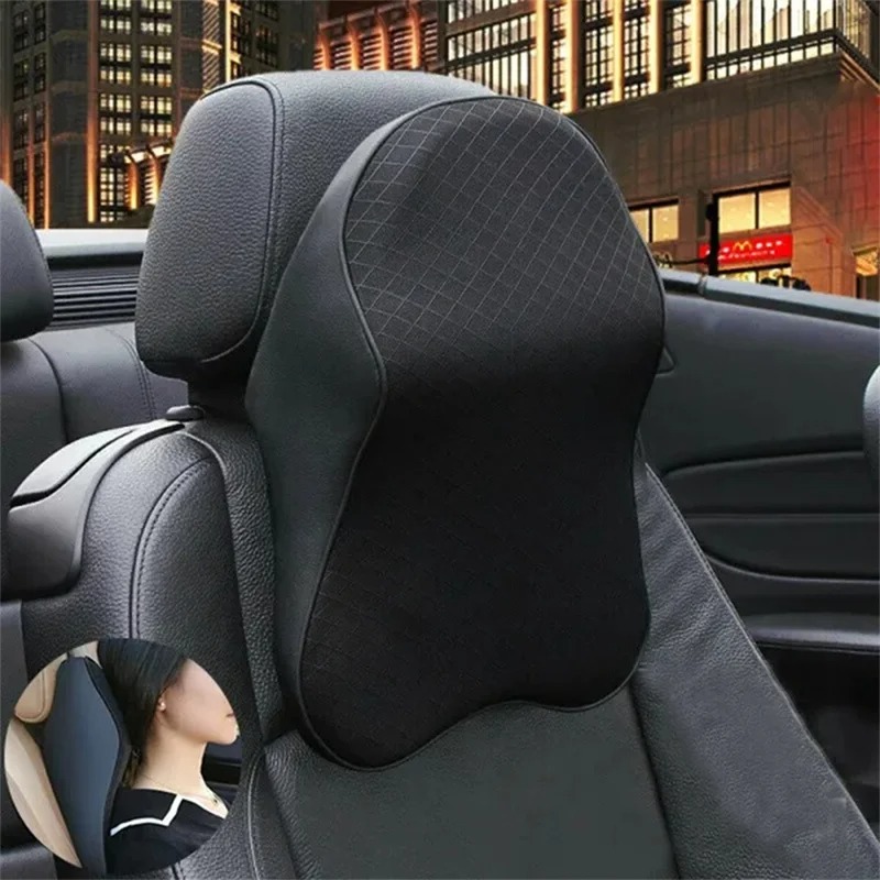 3D Memory Foam Car Seat Rest Cushion Head Neck Pillow Travel Neck Support Breathable Mesh Fabric